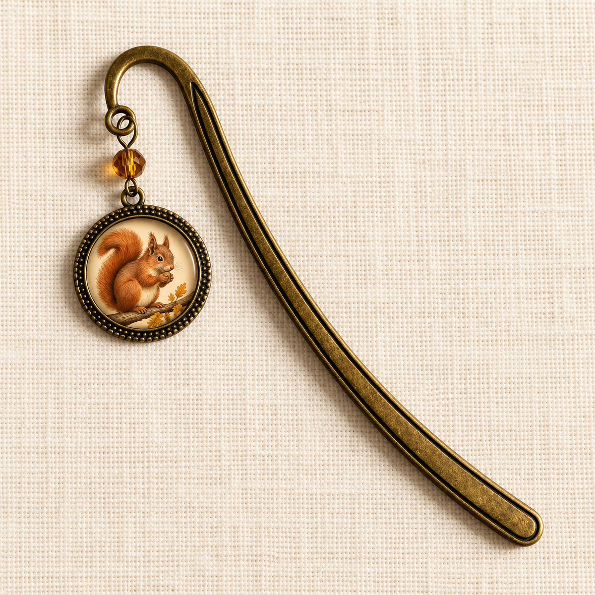 Glass Cabochon Aged Bronze Book Hooks from the Station