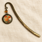 Glass Cabochon Aged Bronze Book Hooks from the Station
