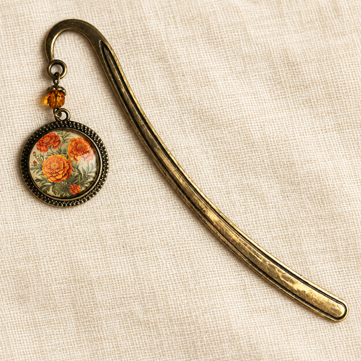 Glass Cabochon Aged Bronze Book Hooks from the Station