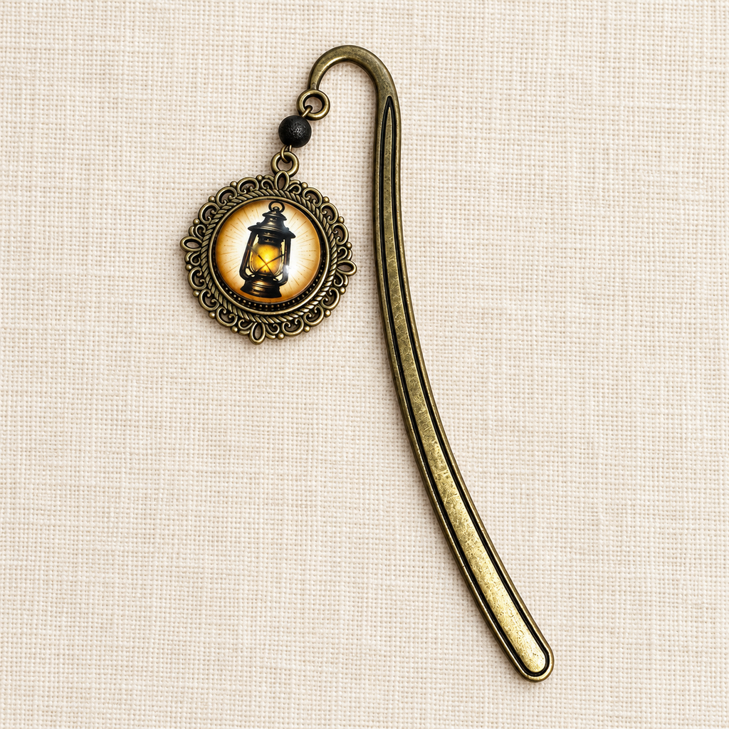 Glass Cabochon Aged Bronze Book Hooks from the Station